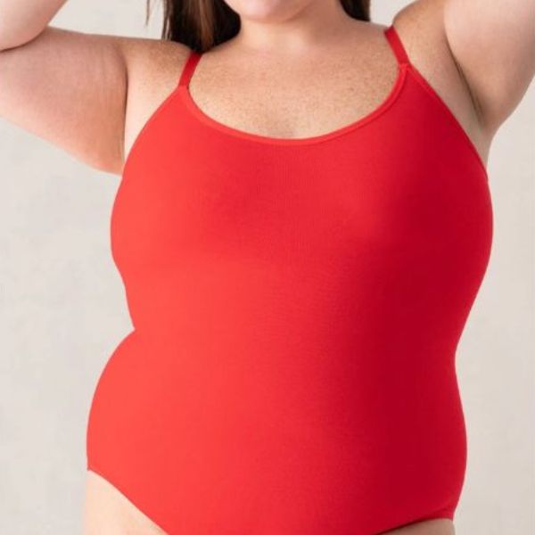 Body con scollo rotondo e spalline sottili